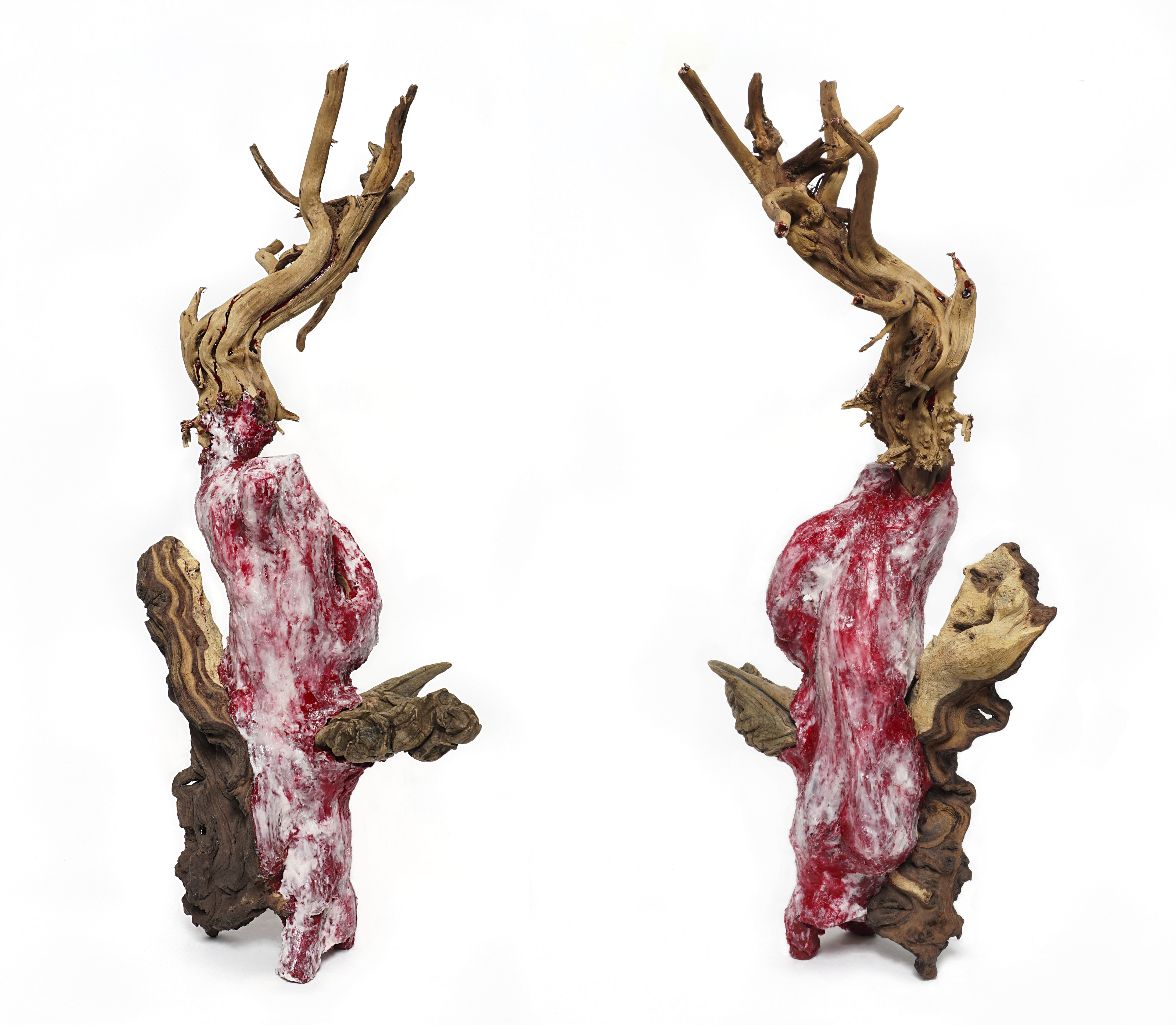 2 Pricket 1-3(without candle), wood, silicone, 56x25x16cm, 2017.jpg