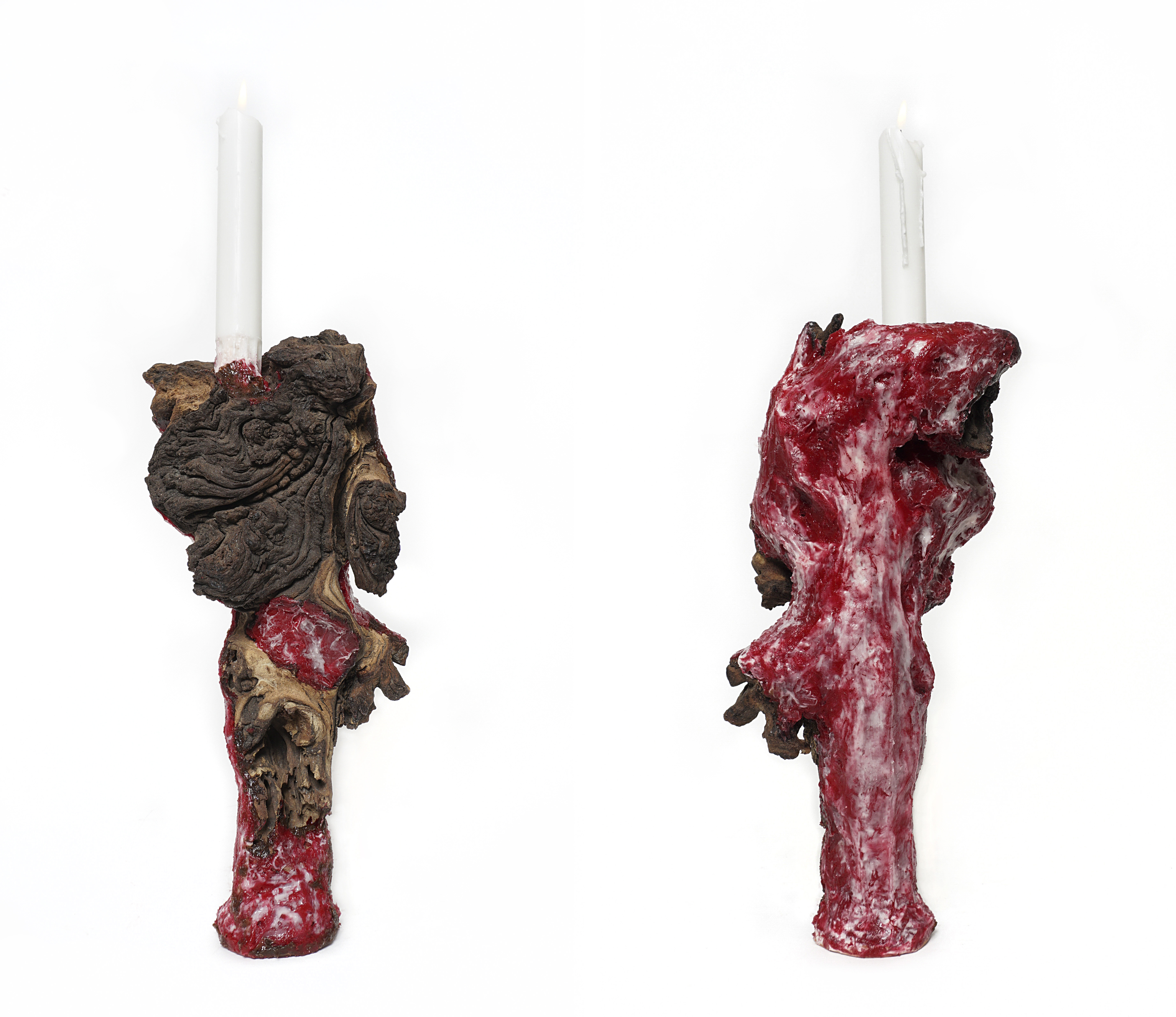 3 Pricket 1-1, wood, silicone, candle, 39x14x14cm, 2017 .jpg